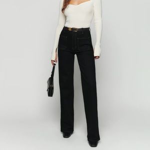 Reformation Black Flare & Wide Leg Jeans
